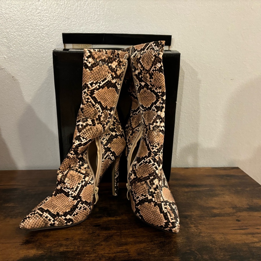 Women’s cheetah heel boots